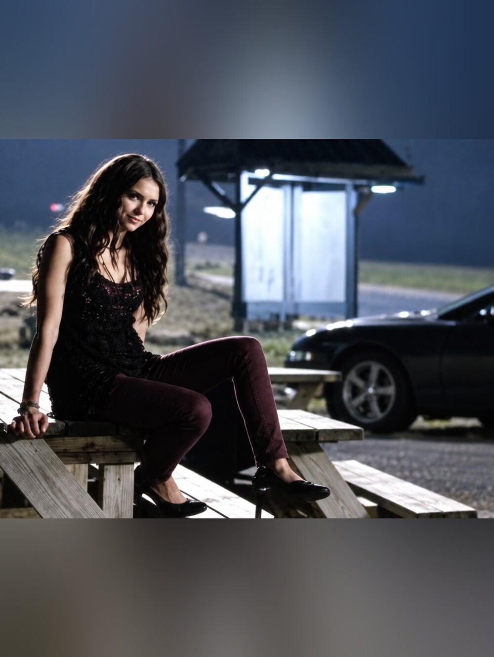 Free People Engineered Crochet Tank Katherine Pierce Vampire Diaries ASO Small